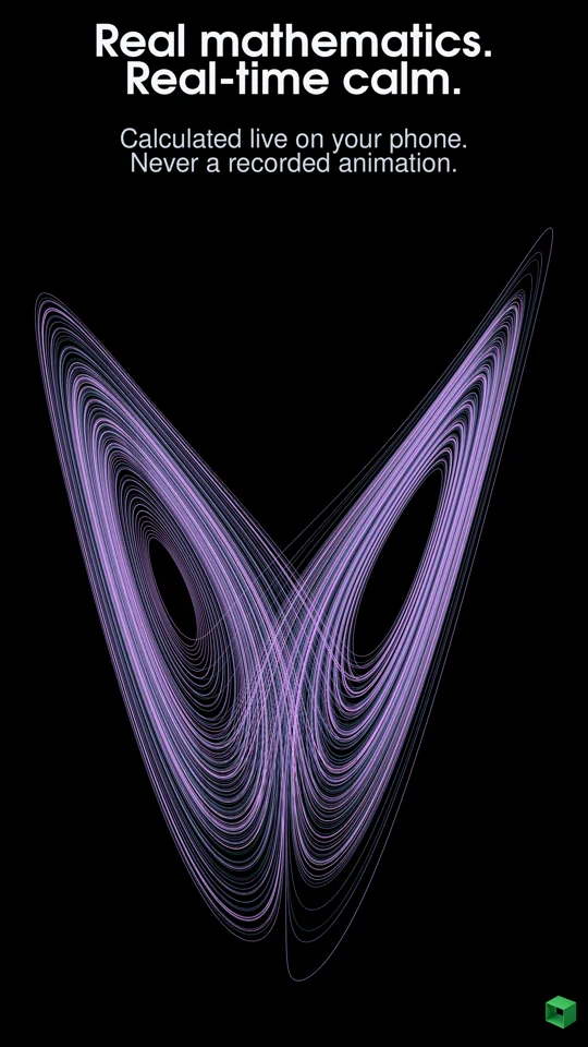 Real mathematics. Real-time calm. Butterfly calculated live on your phone.