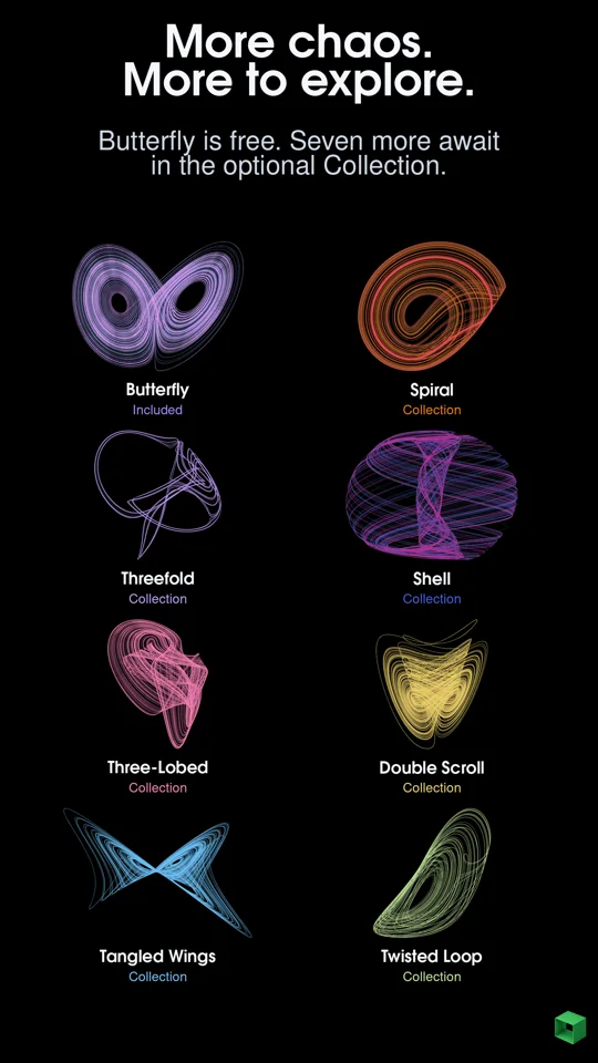 More chaos. More to explore. Butterfly and eight Chaos Collection systems.